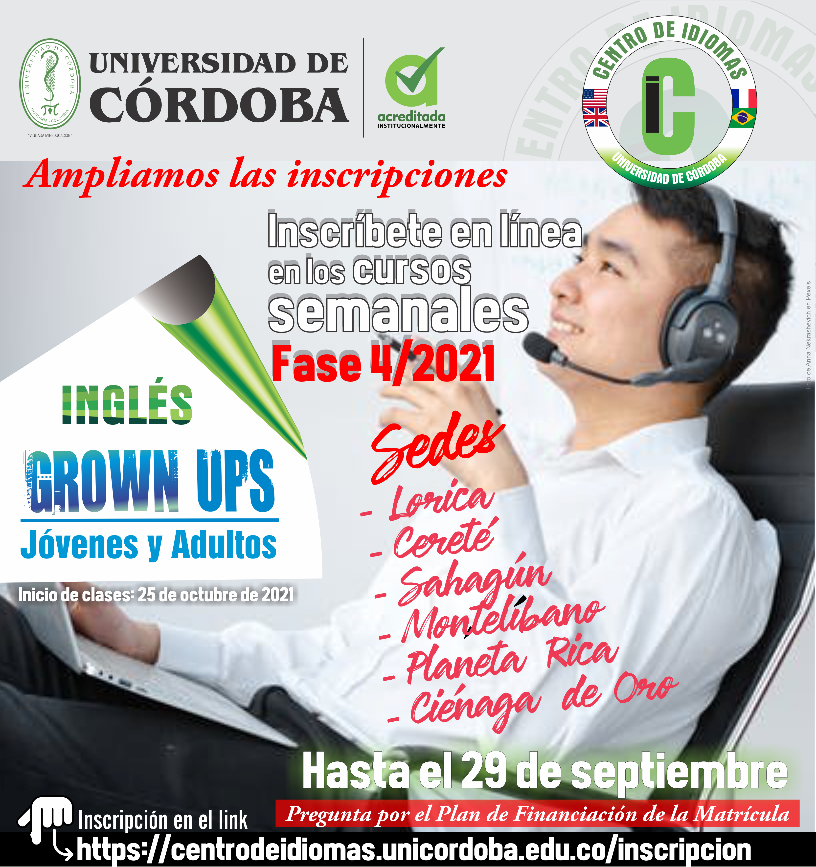cursos de inglés por sedes