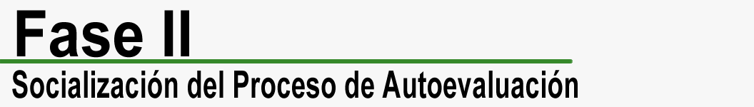 Fase II Socialización del proceso de autoevaluación